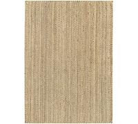 HAMID - Alfombra de Yute Granada 100% Fibra de Yute Natural, Alfombra Suave, Tejida a Mano, Alfombra de Salón, Comedor, Dormitorio, Pasillos, Entrada, Color Natural (170x120cm)
