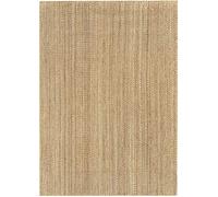HAMID - Alfombra de Yute Granada 100% Fibra de Yute Natural, Alfombra Suave, Tejida a Mano, Alfombra de Salón, Comedor, Dormitorio, Pasillos, Entrada, Color Natural (230x160cm)