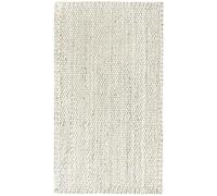 HAMID - Alfombra de Yute Granada 100% Fibra de Yute Natural Blanca, Alfombra Suave, Tejida a Mano, Alfombra de Salón, Comedor, Dormitorio, Pasillos, Entrada, Color Natural Blanca (110x60cm)