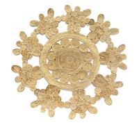 HAMID - Alfombra de Yute Rabat, 100% Fibra de Yute Natural, Alfombra de Yute Redonda y Decorativa, Tejida a Mano, Salón, Dormitorio, Alfombra de Pasillo - (125x125cm)