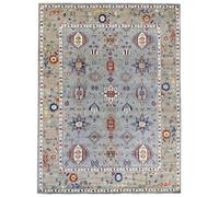 HAMID - Alfombra Gadea Kazak Azul, 100% Lana, Alfombra Oriental para Salón, Dormitorio.. (300x200)