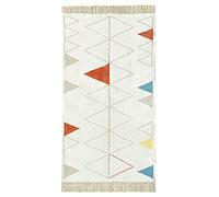 HAMID - Alfombra Kilim Exterior/Interior con Diseño Geométrico Moderno - Alfombra de Jardín, Terraza, Porche, Salón, Dormitorio, Sala de Estar, Entrada, (Cometas Blanco, 150x80cm)