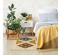 HAMID - Alfombra Kilim Lori con Diseño Moderno - 100% Lana - Alfombra Tejida a Mano - Alfombra de Pasillo, Salón, Dormitorio, Sala de Estar, Entrada (D.2, 110x60 cm)…