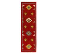 HAMID - Alfombra Kilim Lori con Diseño Oriental - 100% Lana - Kilim Tejido a Mano - Alfombra de Pasillo, Salón, Dormitorio, Sala de Estar, Entrada (D.3, 250x80 cm)… (Rojo, 250x80)