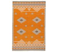 HAMID Alfombra Kilim Lori - Tejida a Mano en 100% Lana, Estilo Étnico Boho, Suave y Duradera, Ideal para Salón, Dormitorio y Comedor (230x160cm)