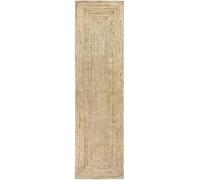 HAMID Alfombra Yute Alhambra Color Natural - Alfombra 100% Fibra de Yute, Trenzado a Mano, Alfombras de Salón, Comedor, Dormitorio, Pasillos, Color Natural (80x300cm)…