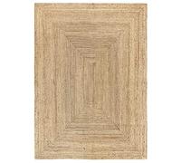 Hamid Alfombra Yute Alhambra Color Natural - Alfombra 100% Fibra de Yute, Trenzado a Mano, Alfombras de Salón, Comedor, Dormitorio, Pasillos, Color Natural (160x230cm)