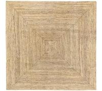 HAMID Alfombra Yute Alhambra Color Natural Cuadrada- Alfombra 100% Fibra de Yute, Trenzado a Mano, Alfombras de Salón, Comedor, Dormitorio, Pasillos, Color Natural (200x200cm)