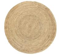 HAMID Alfombra Yute Alhambra Color Natural Redonda, Alfombra 100% Fibra de Yute, Trenzado a Mano para Salón, Habitacón, Decoración, (150x150cm)