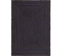 HAMID - Alfombra Yute Alhambra Color Negro, Alfombra 100% Fibra de Yute, Trenzado a Mano, Alfombras de Salón, Comedor, Dormitorio, Pasillos (120x170cm)