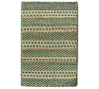 HAMID - Alfombra Yute Lana Olivia, Alfombra Lana y Yute, Tejida a Mano Tejida para Salon, Dormitorio, Sala de Estar, Verde Natural, (40x60cm)