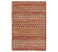 HAMID - Alfombra Yute Lana Olivia, Alfombra Lana y Yute, Tejida a Mano Tejida para Salon, Dormitorio, Sala de Estar, Rojo Natural, (40x60cm)