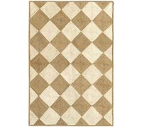 HAMID - Alfombra Yute Somara Color Blanco y Natural - Alfombra 100% Fibra de Yute (170x120cm)