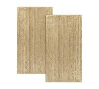 HAMID - Pack 2 Alfombras de Yute Granada 100% Fibra de Yute Natural - Alfombras Suave - Tejida a Mano - Alfombra de Salón, Comedor, Dormitorio, Pasillos, Entrada - Natural (150x80cm) 2uds…