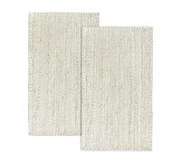 HAMID - Pack 2 Alfombras de Yute Granada 150 x 80cm - 100% Fibra de Yute Natural - Alfombras Suave - Tejida a Mano - Alfombra de Salón, Comedor, Dormitorio - Marfil