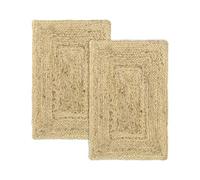 HAMID Pack 2 Alfombras Yute Alhambra Color Natural, Alfombras 100% Fibra de Yute, Trenzado a Mano, para Salón, Comedor, Dormitorio, Pasillos, Color Natural (40x60cm) 2uds……