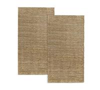 HAMID-Pack 2 Alfombras Yute Giralda 110 x 60 cm, Alfombras 100% Fibra de Yute, Trenzado a Mano, Alfombras de Salón, Comedor, Dormitorio, Pasillos, Color Natural (110 x 60 cm) 2uds