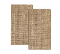 HAMID-Pack 2 Alfombras Yute Kerala 60 x 110 cm, Alfombras 100% Fibra de Yute, Trenzado a Mano, Alfombras de Salón, Comedor, Dormitorio, Pasillos, Color Natural (60 x 110 cm) 2uds