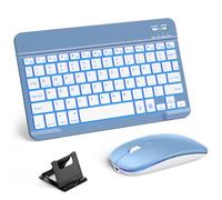 Hamile Teclado y mouse Bluetooth para teclado inalámbrico recargable para | Teclado y mouse ultradelgados para iPad de 11ª/10ª/9ª generación, Pro/Air/Mini, iPhone, teclado y mouse con retroiluminación