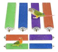 Hamiledy - Percas coloridas para pájaros, tabla de moler patas de madera, soporte para periquitos, juguetes para masticar pájaros, jaulas, accesorios para periquitos, cacatúas, conure, tortolitos