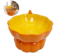 Hamiledyi Cuencos elevados de cerámica para gatos, inclinado de 15° para gatitos, cuenco de agua para comida y agua, bigotes poco profundos para fatiga, plato de frutas y mascotas, comedero para gatos