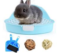 Hamiledyi Guinea Pig Litter Pet Toilet Potty Trainer - Caja de ropa de cama para animales pequeños Hurones Hámster Conejo enano (azul)