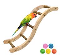 Hamiledyi Nature - Escalera de madera para pájaros, loros para mascotas, soportes de ejercicio para periquitos, escalada, puente de masticación, accesorios para jaula de pájaros, periquitos y