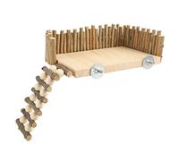 Hamiledyi Plataforma de Escalada de para Hámster, área de Juego para Mascotas Pequeñas de Troncos Naturales con Puente de Escalera, Juguetes para Masticar, Adecuado para (Tipo