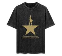 Hamilton an American Musical Mens Unisex T-Shirt Graphic Print Top Black tee M