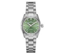 Hamilton Jazzmaster Performer - Reloj automático para hombre, caja de acero inoxidable de 34 mm, fabricado en Suiza, esfera verde, resistente al agua hasta 100 m, cristal de zafiro, movimiento de 3