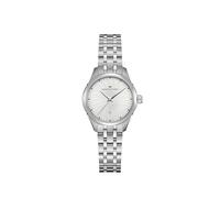 Hamilton Jazzmaster - Reloj de cuarzo para mujer, caja de acero inoxidable de 30 mm, fabricado en Suiza, esfera blanca, reloj de pulsera analógico para mujer, resistente al agua hasta 50 m, cristal de