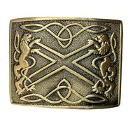 Hamilton Kilts Hebilla de cinturón para kilt escocés - Accesorio tradicional para kilt de las Tierras Altas - Latón macizo, Antique Brass Saltire