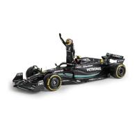 HAMILTON LEWIS F1 Mercedes W14E y figura del piloto de 8 cm de altura 2023 Fórmula 1 F1 - escala 1/24 22 cm Modelo Auto DieCast BBurago 18-28037-44