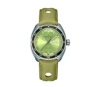 Hamilton Watch American Classic Pan Europ Day Date Auto | Fabricado en Suiza | Caja de acero inoxidable de 42 mm | Reloj analógico con esfera verde | Correa de cuero verde (Modelo: H35445860), Verde