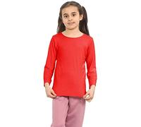 Hamishkane® Camiseta escolar de manga larga para niños, camiseta básica de cuello redondo elástica para niñas, camisetas casuales y cómodas para niños - Camisetas escolares para niños y niñas, rosso