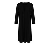 Hamishkane Vestido largo de manga larga para niñas, para la escuela, liso, Abaya, vacaciones, islámico, Jilbab Burkha, Negro, 7-8 años