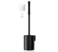 HAMITOR Escobillas De Baño Silicona Acero Inoxidable: Escobilla WC De Pared Negra, Escobilla Baño No Requiere Taladrar Y Es Fácil De Limpiar, Conjunto De Baño con Base De Secador 1 Pack