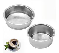 HAMKU 2 coladores de café de 51 mm, cesta de filtro para café expreso, cesta de filtro de una sola capa, soporte reutilizable de acero inoxidable para cafeteras Cecotec Ufesa Delonghi Breville (1 taza