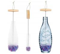 HAMKU 2 Piezas Cepillo para Botellas de Cristal, Limpiador Compatible Con Sodastream, Limpia Botellas por Dentro, para Agua y Soda, Blanco