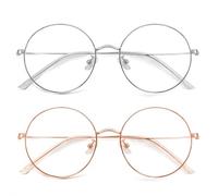 HAMKU 2 Piezas Gafas Luz Azul Mujer Sin Graduar Monturas Filtro Azul Para Ordenador Gaming y Lectura