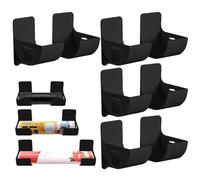 HAMKU 4 Pares Soporte Papel Aluminio Estantería Colgante,Adhesivo Caja De Almacenamiento Montada En Pared,Organizador Papel Aluminio y Film,Para Cocina,Armarios,Frigoríficos(Negro)