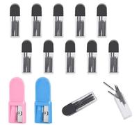 HAMKU Minas De Recambio Para Compás, Minas 2mm, 100 Piezas Recambio De Mina 2 mm con 2 unidades de sacapuntas universal, 2 mm Minas de Compás Recambiios en Tubos, Minas De Recambio Para Compás 2B