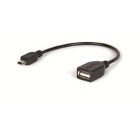 Hamlet 0.15m USB 2.0 - Mini-USB 2.0 A F/M Mini USB A USB A Negro - Adaptador para Cable (Mini USB A, USB A, Male Connector/Female Connector, 0,15 m, Negro)