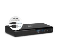 Hamlet Base HDOCKS300TC – Alámbrica con USB 3.0 (3.1 Gen1), USB tipo A y USB tipo C, 3,5 mm, Negro