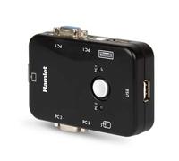 Hamlet HNKVM3U Negro interruptor KVM - Periférico de entrada (1920 x 1080 Pixeles, USB, USB, VGA, Negro, 100 mm)