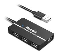 Hamlet xhub-04u2 hub de interfaz usb 2.0 type-a 480 mbit/s negro