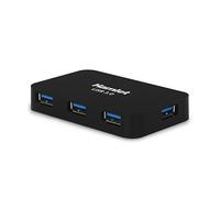 Hamlet XHUB430BKPW Hub USB 3.0 4 Puertos 5GBbs con Cable USB 3.0 y Fuente de alimentación 5V 2A