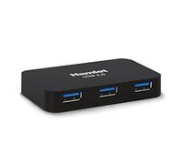 Hamlet XHUB430BKPW Hub USB 3.0 4 Puertos 5GBbs con Cable USB 3.0 y Fuente de alimentación 5V 2A