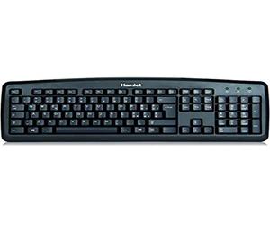 Hamlet XKK100ITA Black Soft Touch USB ultra slim design KEYBOARD, USB, QWERTY, 1.5 m, 445 x 150 x 26 mm, CE, FCC, RoHS, Windows 98 SE, 2000, ME, XP, Vista (teclado QWERTY)