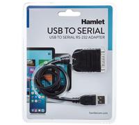 Hamlet XURS232 USB to Serial Port Adapter RS-232 Negro - Adaptador para Cable (U
